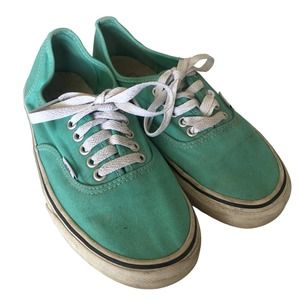 Vans Sneakers Aqua Womens 8 Mens 6.5 lace ups black/white trim